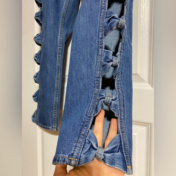 Levi’s Limited Edition Rare Mom Side Bow High Waist Blue Denim Jeans Size 28 - Picture 8 of 16